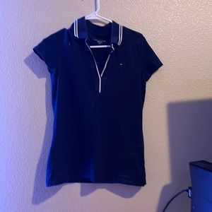 Navy blue collared Tommy Hilfiger shirt